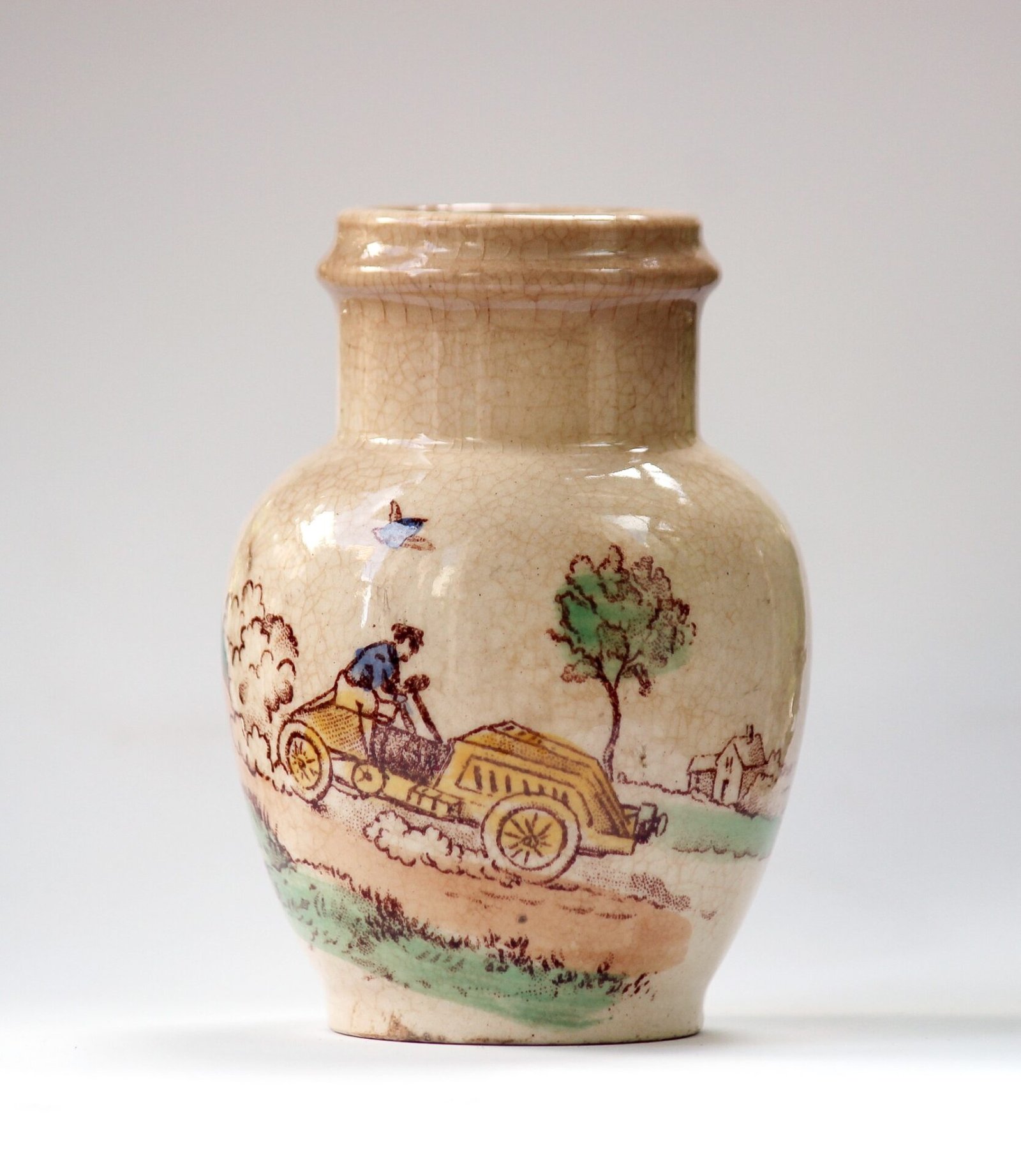c.1900 Mustard Pot with motoring scene by Gien