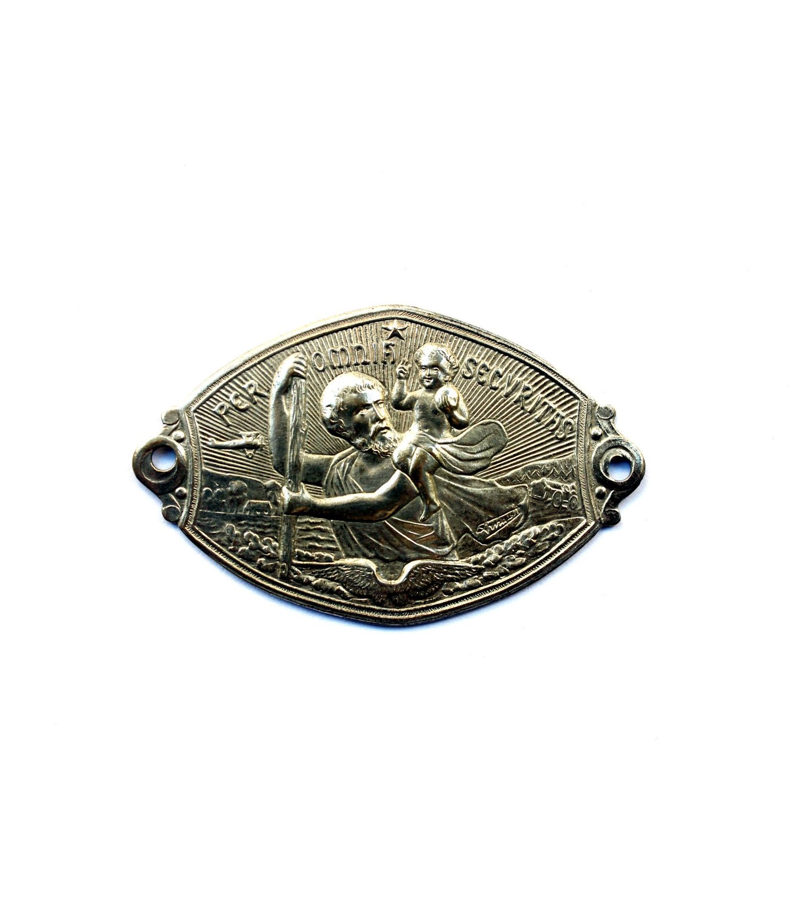 Saint Christopher badge signed by Arnault