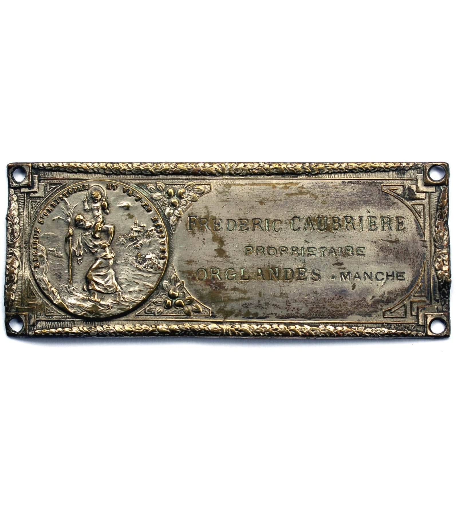 St.Christopher identification plaque by E.Katz for sale